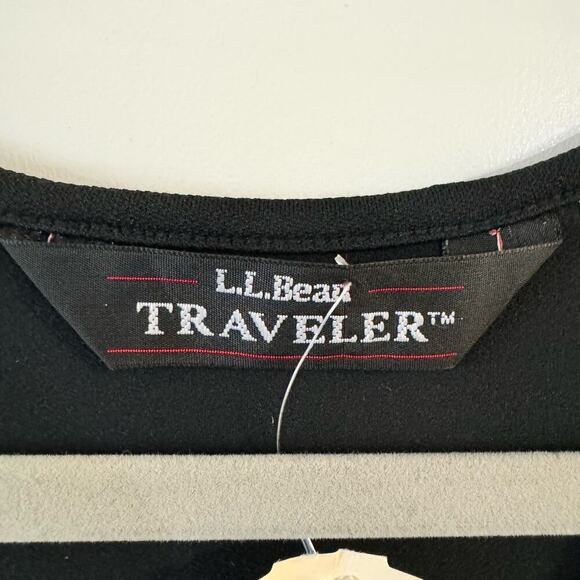 Vintage L.L. Bean Traveler Midi Dress Black Size XL Petite Deadstock - Picture 4 of 5